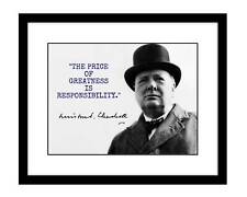 Winston Churchill 8x10 Signed photo print WW2 World War II Prime Minister quote picture