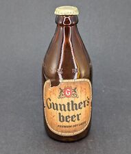 Vintage Gunther's Premium Dry Lager Beer Short Brown Bottle Label Baltimore MD picture