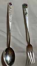 VINTAGE KOREAN SPOON AND FORK/ 70% STERLING picture