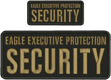 E E P SECURITY  EMB PATCH 4X10 AND 2X5 VELCR@ ON BACK COYOTE BROWN ON BLACK picture