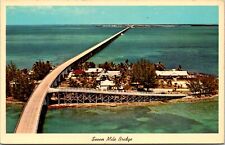 Postcard Pigeon Key To Marathon Key Florida Seven Mile Bridge Vintage picture