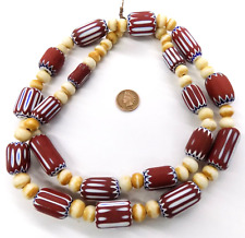 19 Bead Heirloom Antique Chevron Long Trade Bead Necklace 31