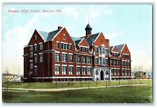 1911 Exterior View Wausau High School Building Wausau Wisconsin Antique Postcard picture