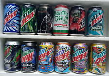 EMPTY ~ Lot of 12 Different (Mountain) MTN DEW CANS ~ (my id #52) White Out picture