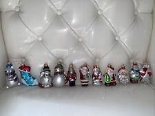vintage blown glass Hand Painted christmas ornament Lot Of 12 picture