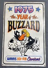 Vintage Original 1975 Buzzard WMMS 101 Cleveland ROCKS Radio Station Metal Sign picture