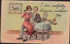 1914 I am Awfully Lonesome Without You Postcard picture