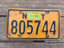 1980 New York Motorcycle License Plate 805744 picture