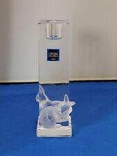 CRISTAL SEVRES FRANCE Crystal Rabbit Candle Holder Art Glass Candle Stick Clear picture