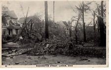 Postcard Lorain Ohio Washington Street Storm Damage Trees Power Lines -8436 picture
