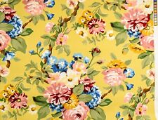 Braemore Yellow Large Repeat Floral Cotton Canvas Fabric 5.89 yds x 56 in. picture