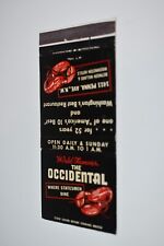 The Occidental Washington DC 30 Front Strike Matchbook Cover picture