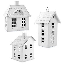 White Christmas Village Collection #1 Tin Houses, Set of 3 for Tea Lights picture