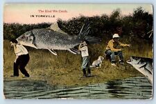 Yorkville Illinois IL Postcard Exaggerated Fish The Kind We Catch 1956 Vintage picture