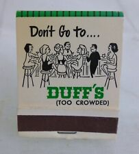Vintage Matchbook Unstruck - Duff's - 1960's Advertisement Minneapolis Minnesota picture