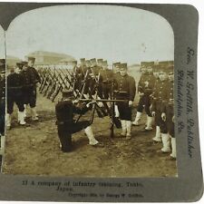 Army Infantry Training Tokyo Stereoview c1904 Russo-Japanese War Japan B1804 picture