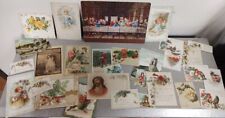 Lot Vintage & Victorian Religious Ephemera Calling Cards Postcards Jesus Psalms picture