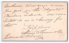 c1880's Frank Janson & Bro. Columbia PA Lancaster PA Antique Cancel Postal Card picture