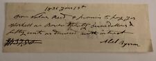 Handwritten Receipt Document ID Signed Abel Byrum 1836 Antique Genealogy Old picture