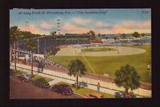 POSTCARD : FLORIDA - ST PETERSBURG FL AL LANG FIELD BASEBALL STADIUM 1951 LINEN picture