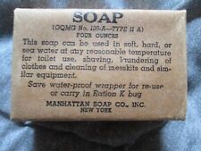 WW2 USGI Soap, Unopened in wax wrapper soldiers personal item Type II 4 OZ bar picture