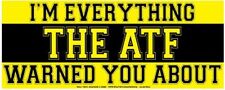I'M EVERYTHING THE ATF WARNED YOU ABOUT WVBP-00140 10 X 4 COLOR STICKER picture