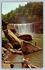 Postcard KY Corbin Cumberland Falls State Park Fishing Chrome Unposted D296 picture