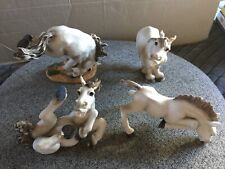 Set 4 Vtg SEALMARK WHIMSICAL LAUGHING - Glass-eyed - Carved Horses 1998 HeeHaw picture