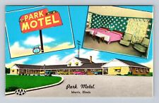 Morris IL-Illinois, Park Motel Advertising, Antique, Vintage Souvenir Postcard picture
