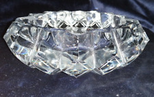 Vintage Large Hand Cut Heavy Crystal Clear Cut Cigar Ashtray 7-1/2” X 2-1/2” 6lb picture