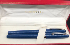SHEAFFER IMPERIAL IV FOUNTAIN PEN + BALLPOINT VINTAGE Blue With Case 1960's picture