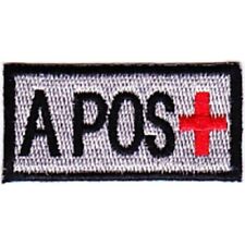 A POS POSITIVE BLOOD TYPE SILVER EMBROIDERED HOOK AND LOOP PATCH  picture