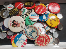 Button Pin Mixed Vintage Lot 1960s-80s Political Humor Sports Craft 14 Oz READ picture