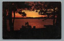 Michigan Water Wonderland Sunset View Scenic View Vintage Postcard picture