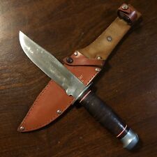 Vintage 60s 70s Globemaster 61470 Japan Fixed Blade Bowie Hunting Knife & Sheath picture