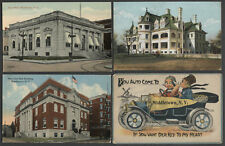 Middletown NY: Four c.1908-1910s Postcards WEBB HORTON HOUSE, P.O., CITY HALL + picture