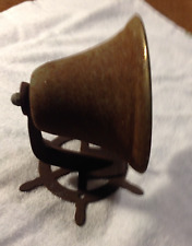 Antique Vintage Brass Hanging Ships Wheel Bell picture