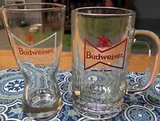 Vintage Budweiser King Of Beers Glass Mug Heavy & A Vintage Beer Glass picture