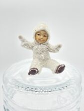 Antique Vintage Bisque Hertwig Snow Babies Seated Boy 2” Germany Christmas picture