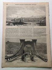 1855 Ballou’s Antique Print Views Of Nicholas Chain Bridge Kiev Ukraine #11320 picture