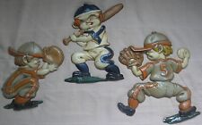 Set Of 3 Vintage Sexton Baseball Player Metal Wall Plaques picture