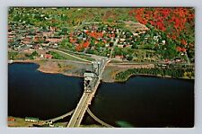 Hancock MI-Michigan, Aerial Houghton Hancock Lift Span Bridge, Vintage Postcard picture