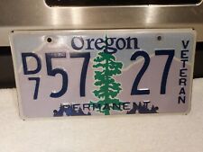 Vintage Oregon Permanent Veteran License Plate # D7 57-27 Issued 2006 picture
