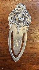 Vintage Sterling Silver Bookmark Wallace Monogrammed “K” 4 grams picture
