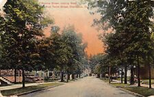 IL~ILLINOIS~CHARLESTON~MONROE ST LOOKING WEST FROM TENTH ST~MAILED 1909 (DAMAGED picture