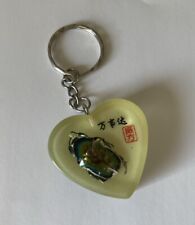 Vintage Insect Keychain Hanger Beetle Specimen Heart Shape Acrylic picture