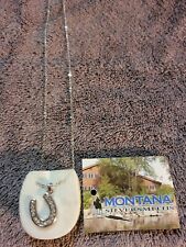 Horseshoe necklace Montana silver New 18 in adj. Chain picture