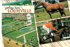 NEW 4x6 Unposted Postcard Louisville Kentucky State Horses Multi-view Racing picture