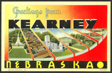 Greetings from KEARNEY NE large letter postcard 1940s picture