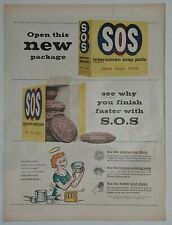 1950s SOS Cleaning Pads Kitchen Wife Cleaning Vtg Print Ad picture